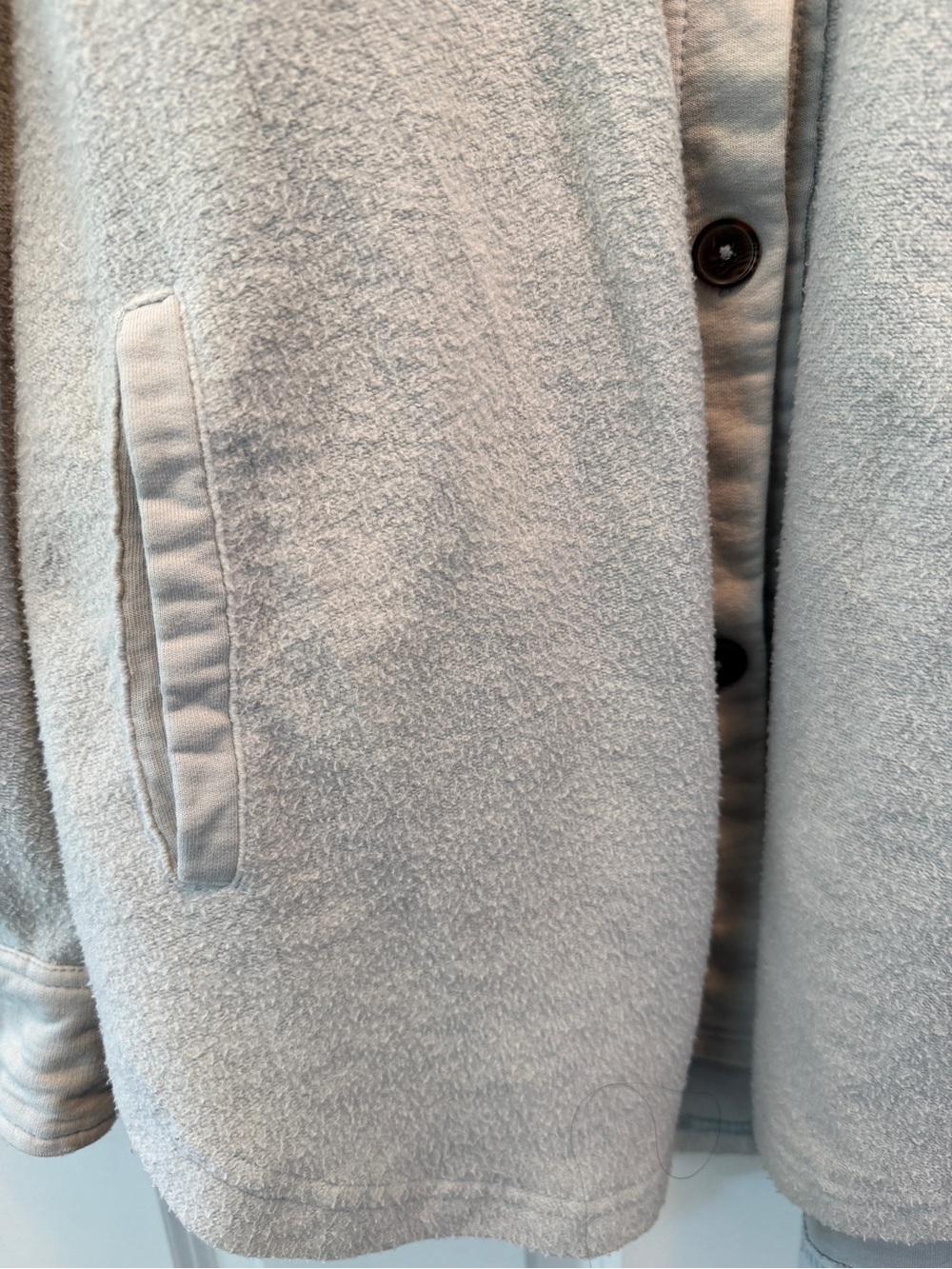 Free People Pale Blue Teddy Button-Front Jacket - Picture 7 of 8